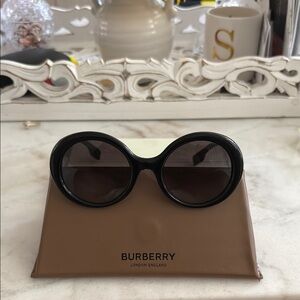 Burberry Black Oversized Oval Sunglasses